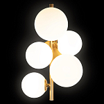 Бра с золотым основанием и 5-ю белыми шарообразными плафонами Bubble варинант исполнения - 1 | Loft Concept в Саратове