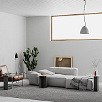 Стол журнальный цвета антрацит из 3-х частей со столешницами в виде геометрических элементов MUND ANTHRACITE варинант исполнения - 2 | Loft Concept в Саратове