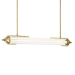 Подвесной светильник линейный золотого цвета с длинной цилиндрической стеклянной трубкой Eurofase варинант исполнения - 1 | Loft Concept в Саратове