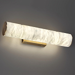 Бра с цилиндрическим плафоном из белого алебастра на прямоугольном основании Латунь Cryptocrystalline Stone варинант исполнения - 2 | Loft Concept в Саратове