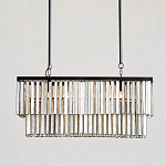 Люстра линейная прямоугольная с подвесками из натурального перламутра Nacre варинант исполнения - 2 | Loft Concept в Саратове