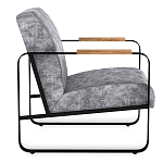 Кресло серый велюр с жесткими подлокотниками на полозьях Ashton варинант исполнения - 2 | Loft Concept в Саратове
