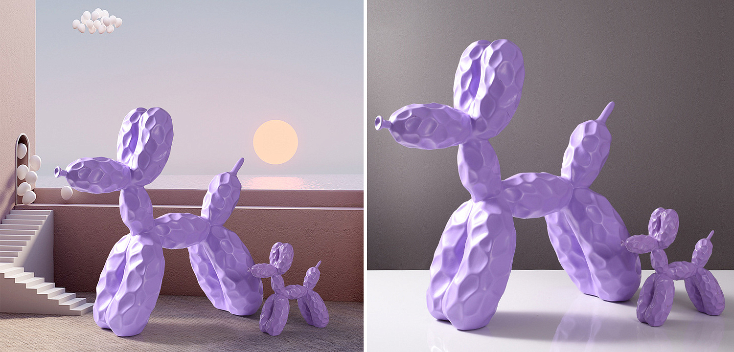 Статуэтка Jeff Koons Balloon Dog Crumpled Lilac Статуэтка Jeff Koons Balloon Dog Crumpled Lilac - Loft-Concept в Саратове