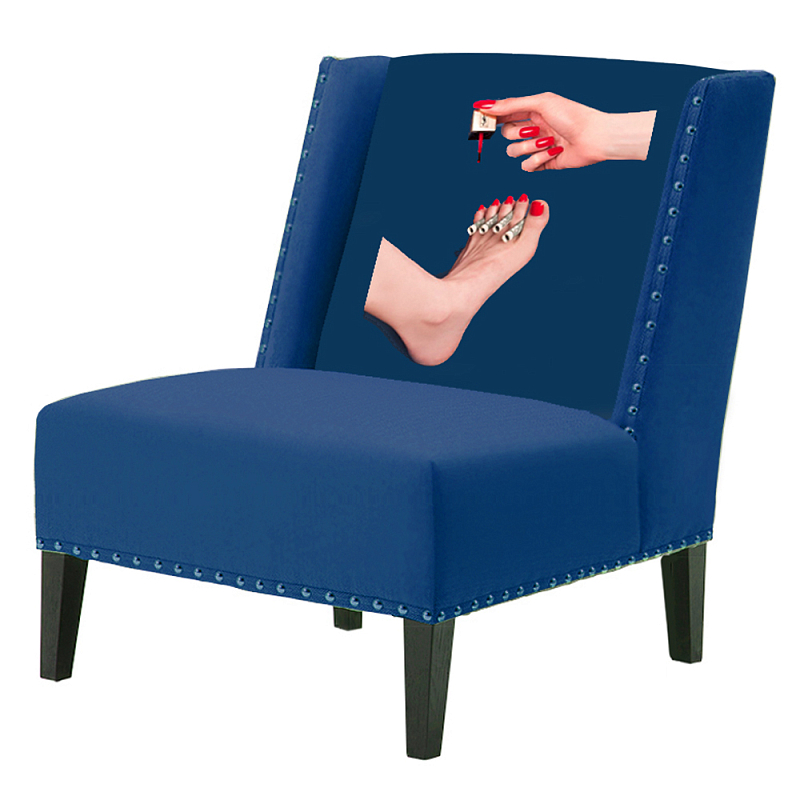 FUN Armchair "Pedicure" Blue Дизайнерское кресло с цветным принтом Сапфирово-синий в Саратове | Loft Concept 