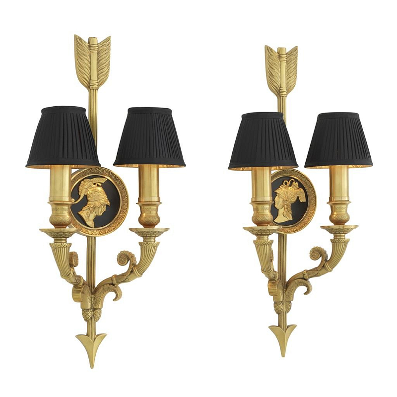Комплект из 2-х бра Eichholtz Wall Lamp Tiberius Черный Золотой Комплект из 2-х бра Eichholtz Wall Lamp Tiberius Черный Золотой в Саратове | Loft Concept