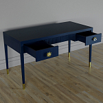 Письменный стол Elsa Dreams Blue Шпон дерево с двумя ящиками варинант исполнения - 3 | Loft Concept в Саратове