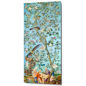 Постер на холсте в стиле шинуазри Playing Weiqi in the Peach Orchard Poster