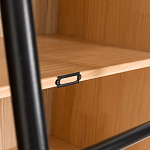 Книжный шкаф из массива сосны с металлической лестницей Burton Wood Cabinet варинант исполнения - 6 | Loft Concept в Саратове