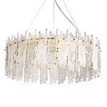 Люстра круглая с прозрачными стержнями разной длины Textured Glass Chandelier варинант исполнения - 1 | Loft Concept в Саратове