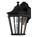 Настенный фонарь черного цвета с прозрачными стеклянным плафоном Feiss варинант исполнения - 6 | Loft Concept в Саратове