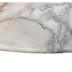 Столик журнальный с круглой мраморной столешницей на трех опорах Marble Stone Drawing варинант исполнения - 4 | Loft Concept в Саратове