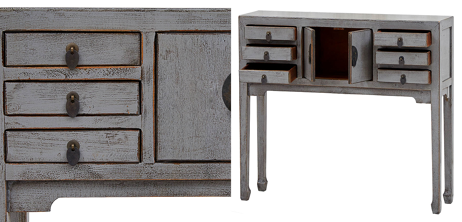 Серая Консоль в Китайском Стиле из сосны Grey Console Chinese Серая Консоль в Китайском Стиле из сосны Grey Console Chinese - Loft-Concept в Саратове