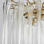 Люстра подвесная круглая в виде ветвей деревьев бронзового цвета с прозрачными подвесками-каплями Droplet Chandelier варинант исполнения - 5 | Loft Concept в Саратове