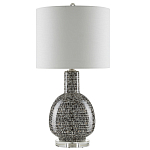 Настольная лампа с корпусом в форме амфоры и тканевым абажуром Warmth of Light варинант исполнения - 3 | Loft Concept в Саратове