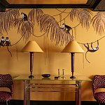 Обои с вышивкой ручной работы Étienne Original colourway on wool sateen варинант исполнения - 4 | Loft Concept в Саратове