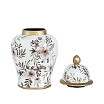 Ваза с нежным цветочным узором в пастельных тонах и крышкой с золотым акцентом Chinoiserie Ceramics варинант исполнения - 2 | Loft Concept в Саратове