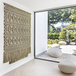 Панно на стену плетеное Макраме бежевый цвет  варинант исполнения - 6 | Loft Concept в Саратове