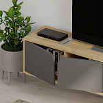 ТВ-тумба подвесная цвета древесины с 4-мя темно-серыми дверцами SPARK TV STAND OAK ANTHRACITE варинант исполнения - 4 | Loft Concept в Саратове