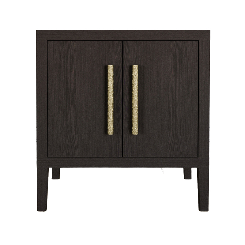 Тумбочка Primo с дверцами шпон темный орех Темный дуб Золотой в Саратове | Loft Concept 