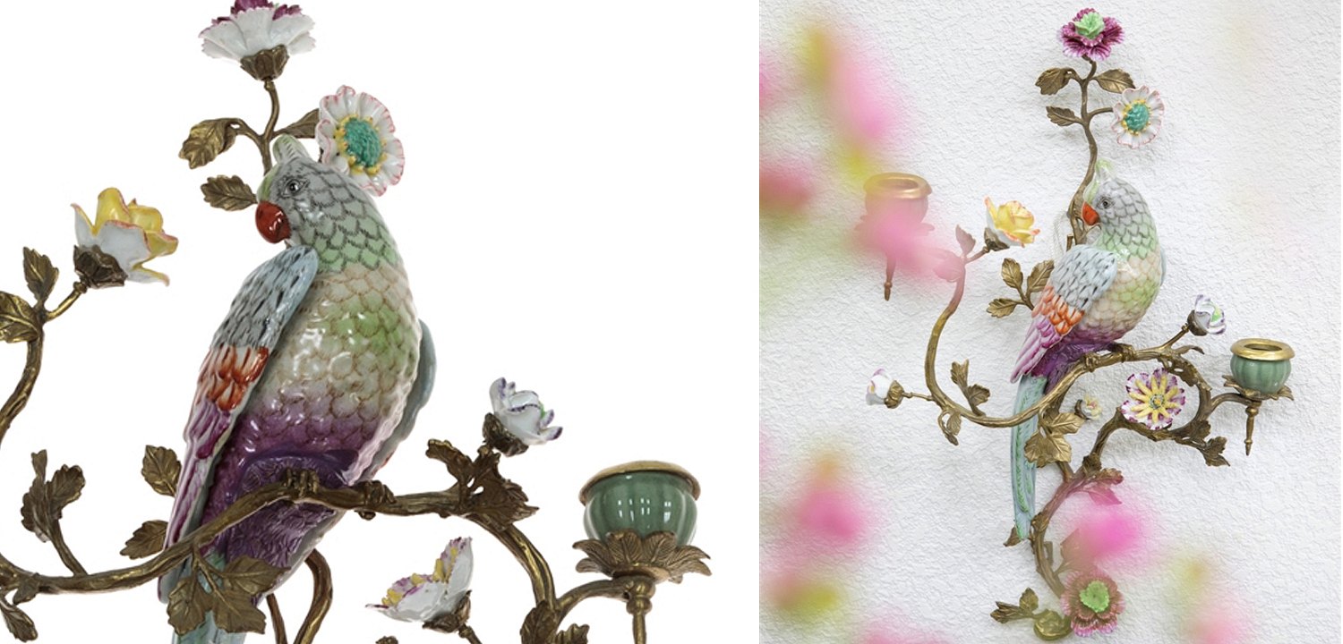 Подсвечник настенный Colorful Flowers and Parrot R Подсвечник настенный Colorful Flowers and Parrot R - Loft-Concept в Саратове