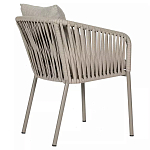 Стул серо-бежевый с декоративным плетением на спинке и подлокотниках Chair Weave варинант исполнения - 3 | Loft Concept в Саратове