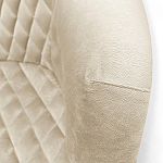 Барный стул со спинкой и подлокотниками на 4-х деревянных ножках Кремовый Велюр Ava Charm варинант исполнения - 4 | Loft Concept в Саратове