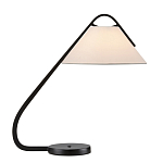 Настольная лампа с черным каркасом и белым тканевым абажуром в форме конуса Stylish Solution варинант исполнения - 3 | Loft Concept в Саратове