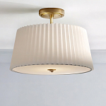 Потолочный светильник с белым плиссированным абажуром Ganglion варинант исполнения - 2 | Loft Concept в Саратове