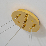 Люстра подвесная с золотистыми ветками и стеклянными подвесками в виде листьев Длина 130 см FAIRYTREE Light варинант исполнения - 2 | Loft Concept в Саратове