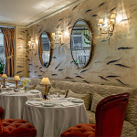 Обои ручная роспись Fishes Blue Pearl on Tarnished Silver gilded silk with pearlescent antiquing варинант исполнения - 7 | Loft Concept в Саратове