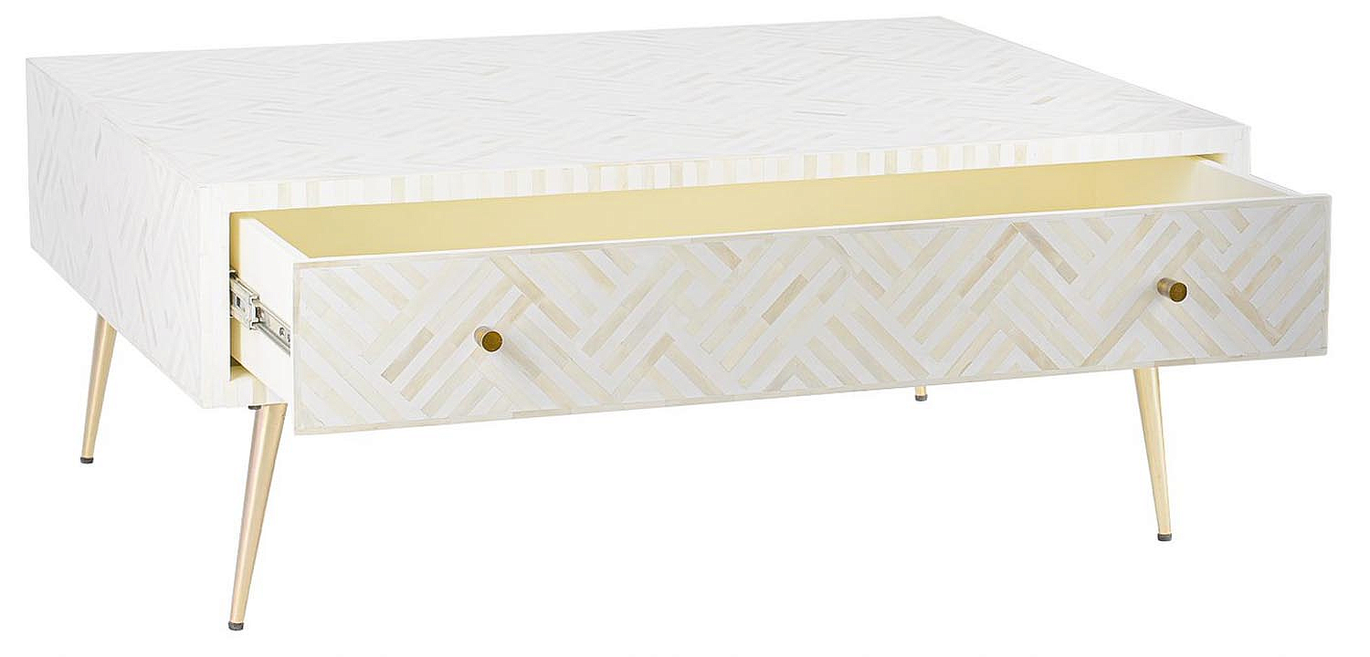 Кофейный стол White Indian Bone Inlay Coffee Table Кофейный стол White Indian Bone Inlay Coffee Table - Loft-Concept в Саратове
