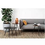 Кофейный столик с круглой столешницей на 3-х черных ножках Laconic Stylish Design варинант исполнения - 2 | Loft Concept в Саратове