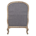 Кресло с пуфом с мягкой обивкой из льна Edward Armchair grey варинант исполнения - 3 | Loft Concept в Саратове