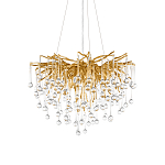 Люстра подвесная с прозрачными стеклянными подвесками в форме капель Диаметр 60 см Droplet Chandelier варинант исполнения - 6 | Loft Concept в Саратове