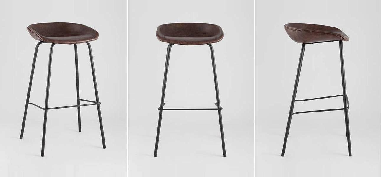 Стул Барный без Спинки Винтажная Коричневыя Экокожа Vendramin Bar Chair Стул Барный без Спинки Винтажная Коричневыя Экокожа Vendramin Bar Chair - Loft-Concept в Саратове