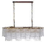 Люстра подвесная прямоугольная из рифленого стекла Fluted Glass Chandelier варинант исполнения - 2 | Loft Concept в Саратове