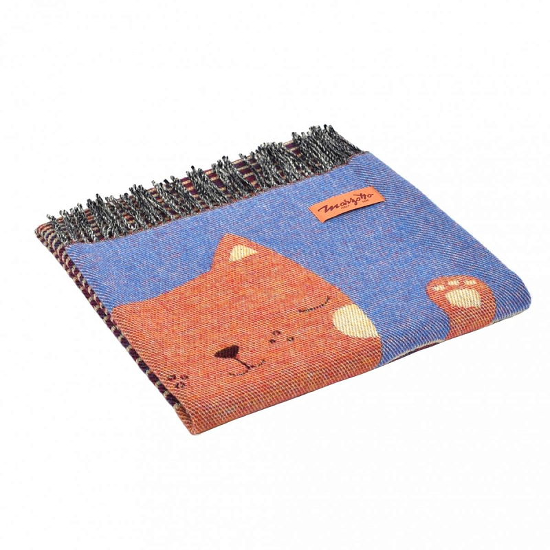 Плед CAT 1 Marzotto Синий Оранжевый в Саратове | Loft Concept 