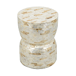 Приставной столик с мозаичным рисунком из раковин устриц Bone Inlay варинант исполнения - 4 | Loft Concept в Саратове