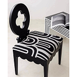Дизайнерский стул с круглой деревянной спинкой Black and White Clover варинант исполнения - 7 | Loft Concept в Саратове
