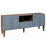 ТВ-тумба серая из массива бука с 2-мя дверками и ящиком Wenge Light варинант исполнения - 1 | Loft Concept в Саратове