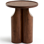 Круглый приставной стол из массива ореха Balu Wooden Side Table варинант исполнения - 2 | Loft Concept в Саратове