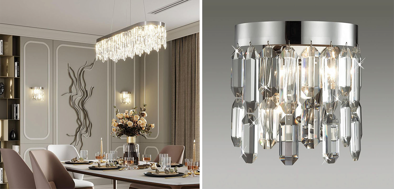 Бра Crystal Polyhedrons Wall Lamp Chrome Бра Crystal Polyhedrons Wall Lamp Chrome - Loft-Concept в Саратове
