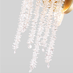 Бра с хрустальными прозрачными подвесками и круглым основанием золотого цвета FAIRYTREE Light варинант исполнения - 4 | Loft Concept в Саратове