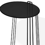 Стол журнальный круглый с серой столешницей из стекла на 4-х черных ножках Gray and Gold Marble варинант исполнения - 3 | Loft Concept в Саратове