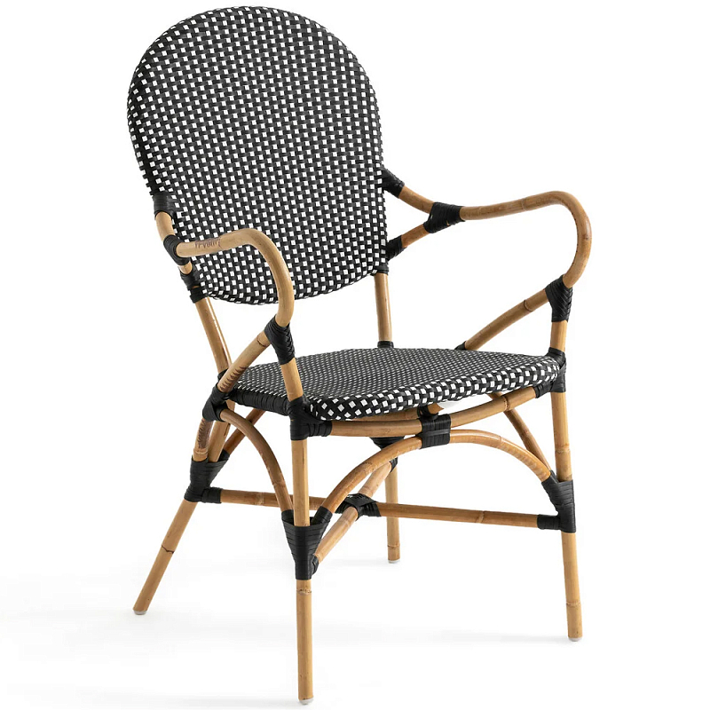 Кресло плетеное из ротанга Ronald Black White Rattan Chair Коричневый Черно-белый Кресло плетеное из ротанга Ronald Black White Rattan Chair Коричневый Черно-белый в Саратове | Loft Concept