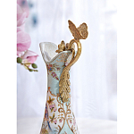 Кувшин с цветочным рисунком и бронзовой ручкой Blue Garden варинант исполнения - 5 | Loft Concept в Саратове