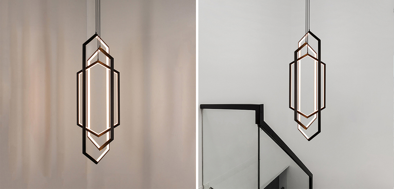Дизайнерский Подвесной Светильник ORBIS Hexagon Geometric Modern Chandelier Studio Endo Black Дизайнерский Подвесной Светильник ORBIS Hexagon Geometric Modern Chandelier Studio Endo Black - Loft-Concept в Саратове