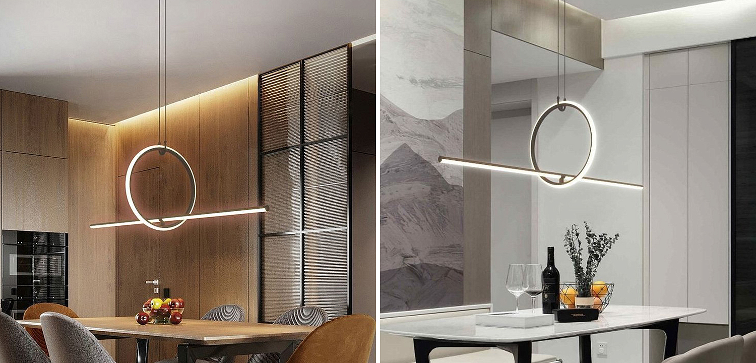 Подвесной светильник Sircle Line Black Led Lamp Подвесной светильник Sircle Line Black Led Lamp - Loft-Concept в Саратове