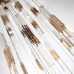 Люстра с прямоугольными плафонами из хрусталя Esme Rectangular Crystal Gold Chandelier варинант исполнения - 3 | Loft Concept в Саратове