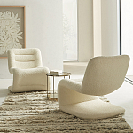 Кресло изогнутое с обивкой из ткани букле Smooth Bend Boucle Chair варинант исполнения - 7 | Loft Concept в Саратове